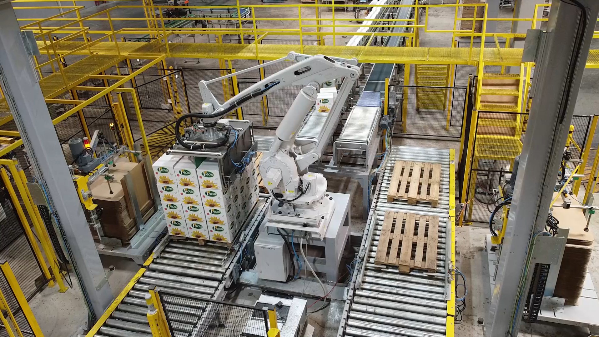Multi-line robotic palletizing system
